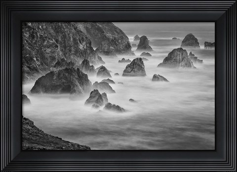 Framed California, Mendocino Coast, Bodega Bay (BW) Print
