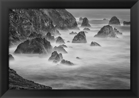 Framed California, Mendocino Coast, Bodega Bay (BW) Print