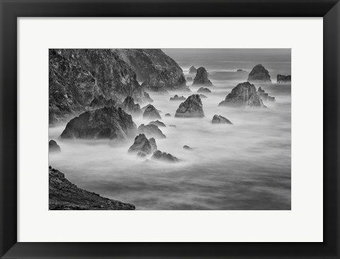 Framed California, Mendocino Coast, Bodega Bay (BW) Print