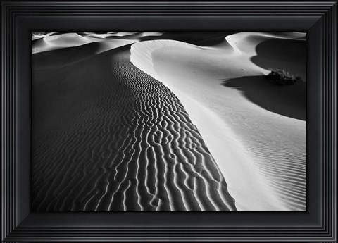 Framed Valley Dunes Landscape, California (BW) Print