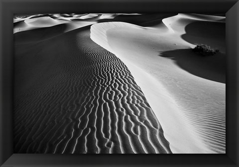 Framed Valley Dunes Landscape, California (BW) Print