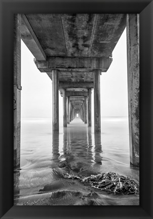 Framed Scripps Pier, California (BW) Print