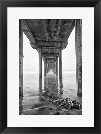 Framed Scripps Pier, California (BW) Print