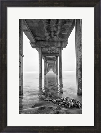 Framed Scripps Pier, California (BW) Print