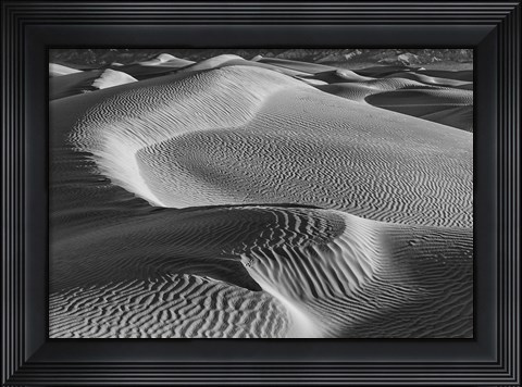 Framed Valley Dunes Desert, California (BW) Print
