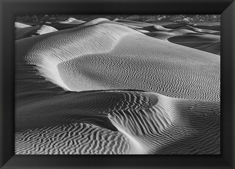 Framed Valley Dunes Desert, California (BW) Print