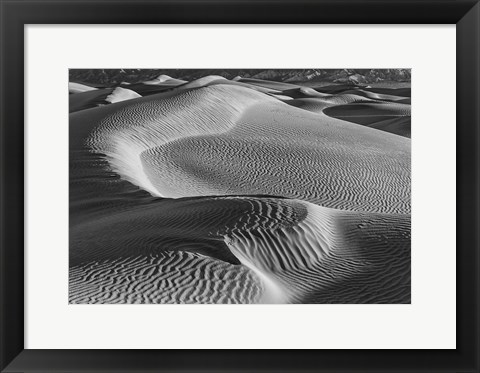 Framed Valley Dunes Desert, California (BW) Print