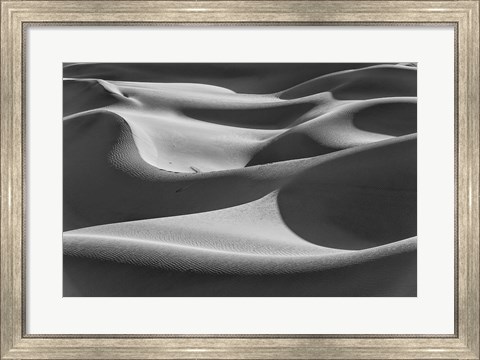 Framed Desert Dunes, California (BW) Print