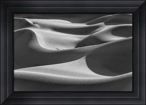 Framed Desert Dunes, California (BW) Print