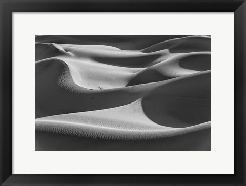 Framed Desert Dunes, California (BW) Print