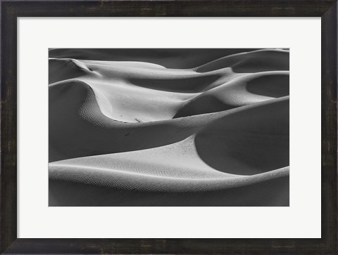 Framed Desert Dunes, California (BW) Print