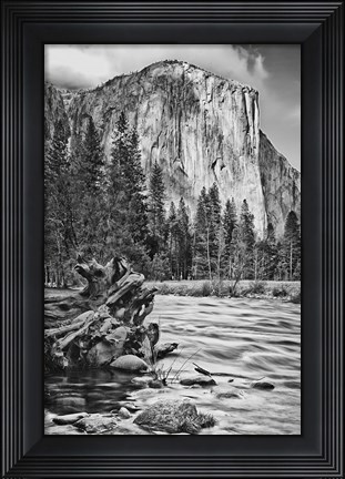 Framed California, Yosemite, El Capitan (BW) Print
