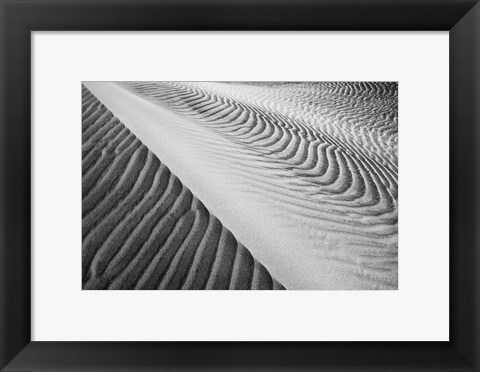Framed Close Up Of Valley Dunes, California (BW) Print