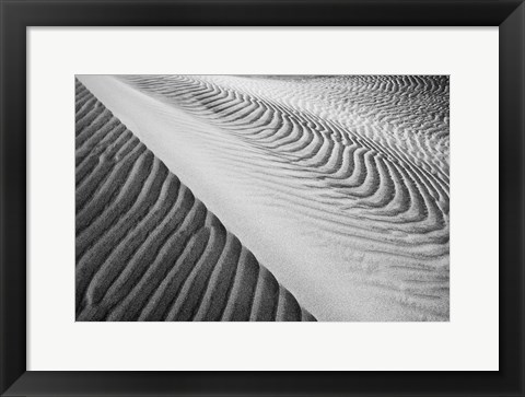 Framed Close Up Of Valley Dunes, California (BW) Print