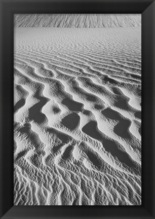 Framed California, Valley Dunes Sand Ripples (BW) Print