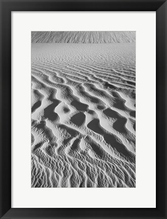 Framed California, Valley Dunes Sand Ripples (BW) Print