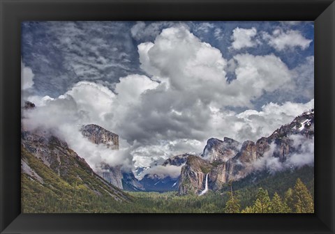 Framed Bridalveil Falls Cloudscape, California Print