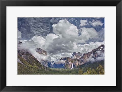 Framed Bridalveil Falls Cloudscape, California Print