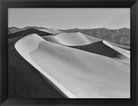 Framed California, Valley Dunes Landscape (BW) Print