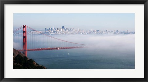 Framed San Francisco Golden Gate Bridge Disappearing Into Fog Print