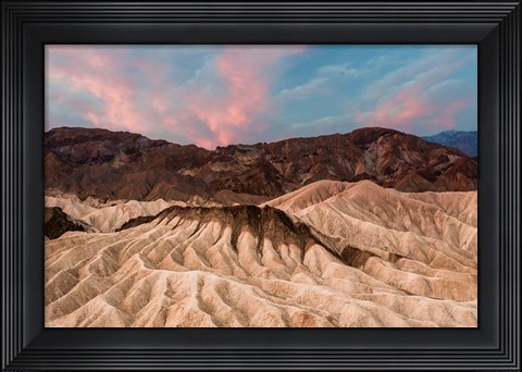 Framed Sunrise At Zabriskie Point Print