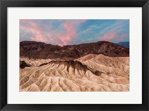 Framed Sunrise At Zabriskie Point Print