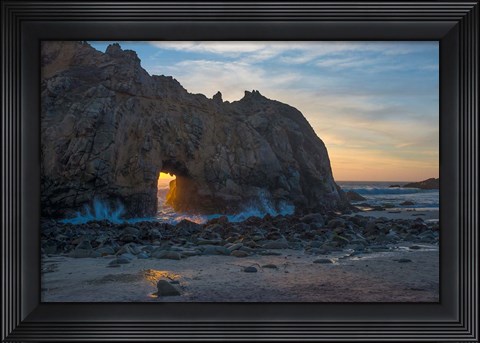 Framed Arch&#39;s Last Light At Pfeiffer Beach Print