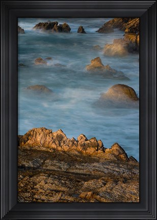 Framed Rocky Crags Of Montana De Oro State Park Print