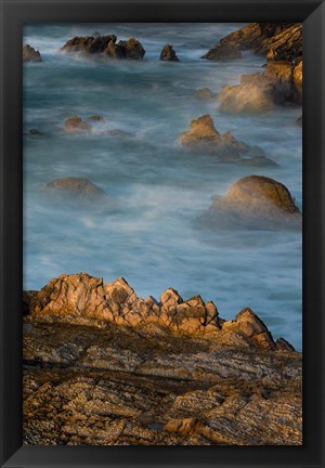 Framed Rocky Crags Of Montana De Oro State Park Print