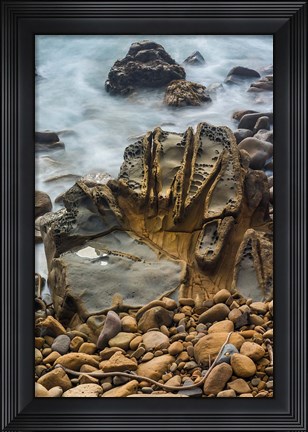 Framed Tafoni Formation At Salt Point State Park Print