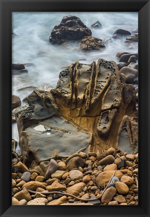 Framed Tafoni Formation At Salt Point State Park Print