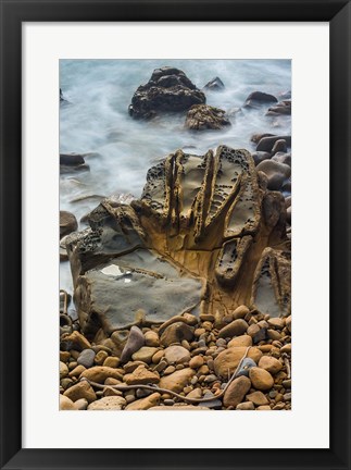 Framed Tafoni Formation At Salt Point State Park Print