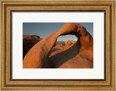 Framed Mobius Arch With Mt Whitney And The Sierra Nevada Range Print