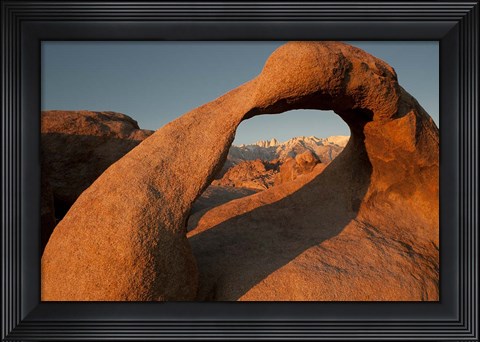 Framed Mobius Arch With Mt Whitney And The Sierra Nevada Range Print