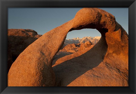 Framed Mobius Arch With Mt Whitney And The Sierra Nevada Range Print