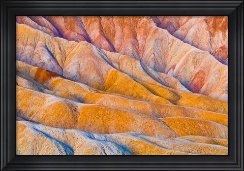 Framed Eroded Hills Below Zabriskie Point Print