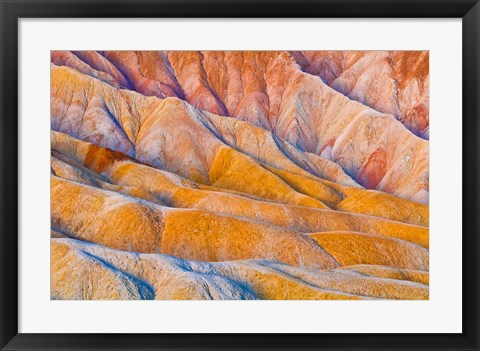 Framed Eroded Hills Below Zabriskie Point Print