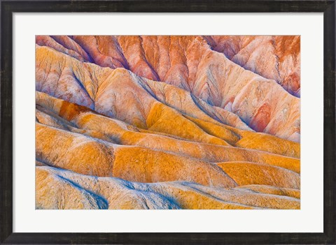 Framed Eroded Hills Below Zabriskie Point Print
