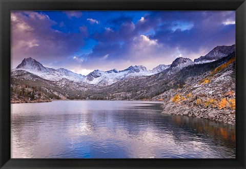 Framed South Lake Near The Sierra Nevada Mountains Print