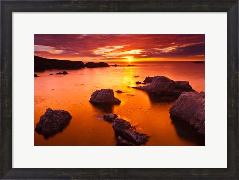 Framed Sunset At Soberanes Point Print