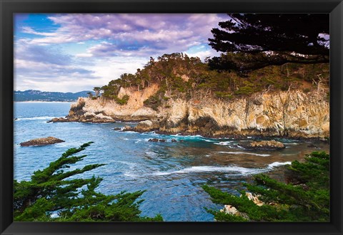 Framed Rocky Cliff Along The Cypress Grove Trail Print