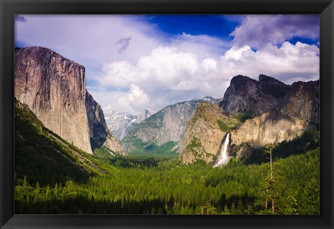 Framed Panoramic View Of Yosemite Valley Print