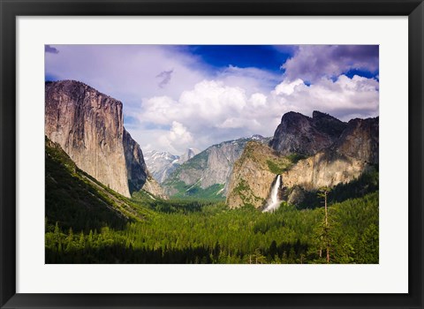 Framed Panoramic View Of Yosemite Valley Print