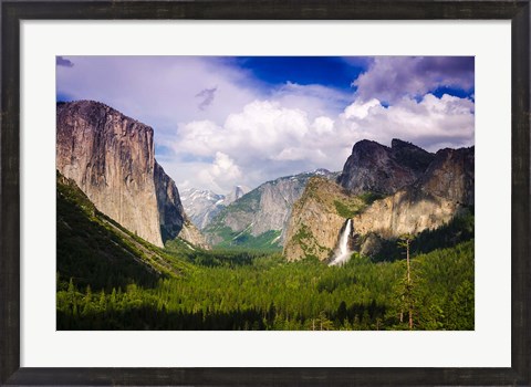Framed Panoramic View Of Yosemite Valley Print