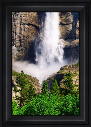 Framed Detail Of Upper Yosemite Falls Print