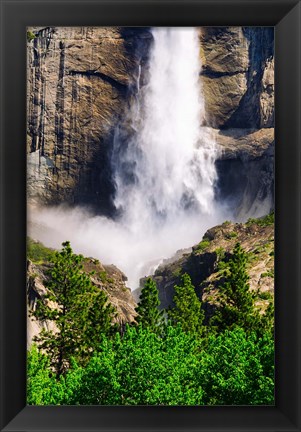 Framed Detail Of Upper Yosemite Falls Print