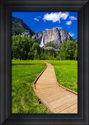 Framed Boardwalk Headed To Yosemite Falls Print