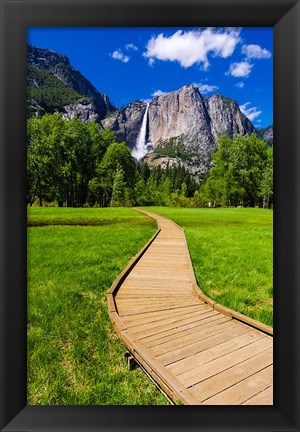 Framed Boardwalk Headed To Yosemite Falls Print