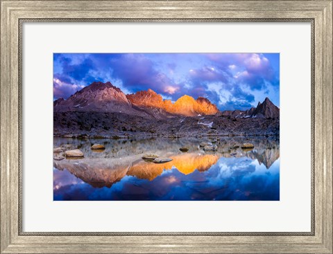 Framed Dusk On The Palisades In Dusy Basin, Kings Canyon National Park Print