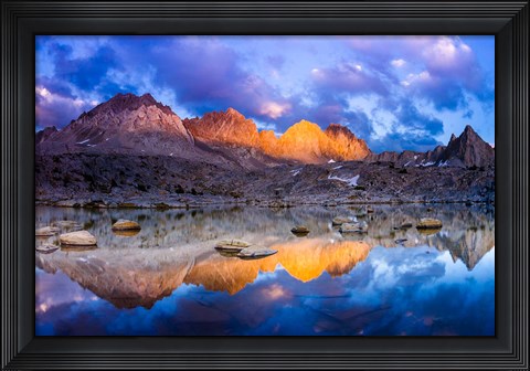 Framed Dusk On The Palisades In Dusy Basin, Kings Canyon National Park Print